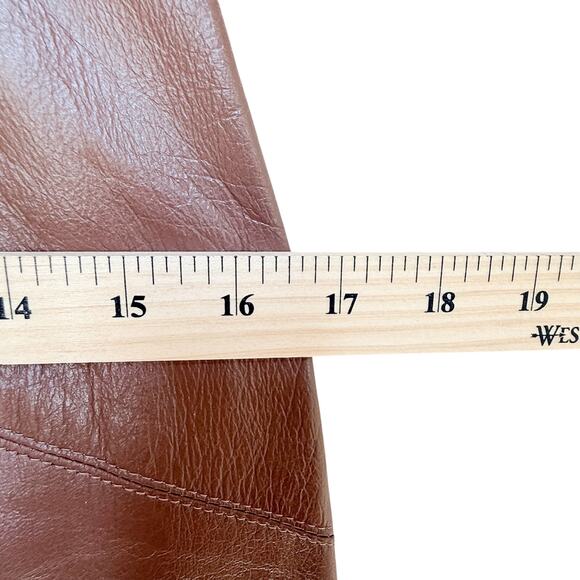 VTG Lela Leather Skirt sz 7/8 Modern 4 S Brown Western Festival Concert Pencil - Picture 6 of 10